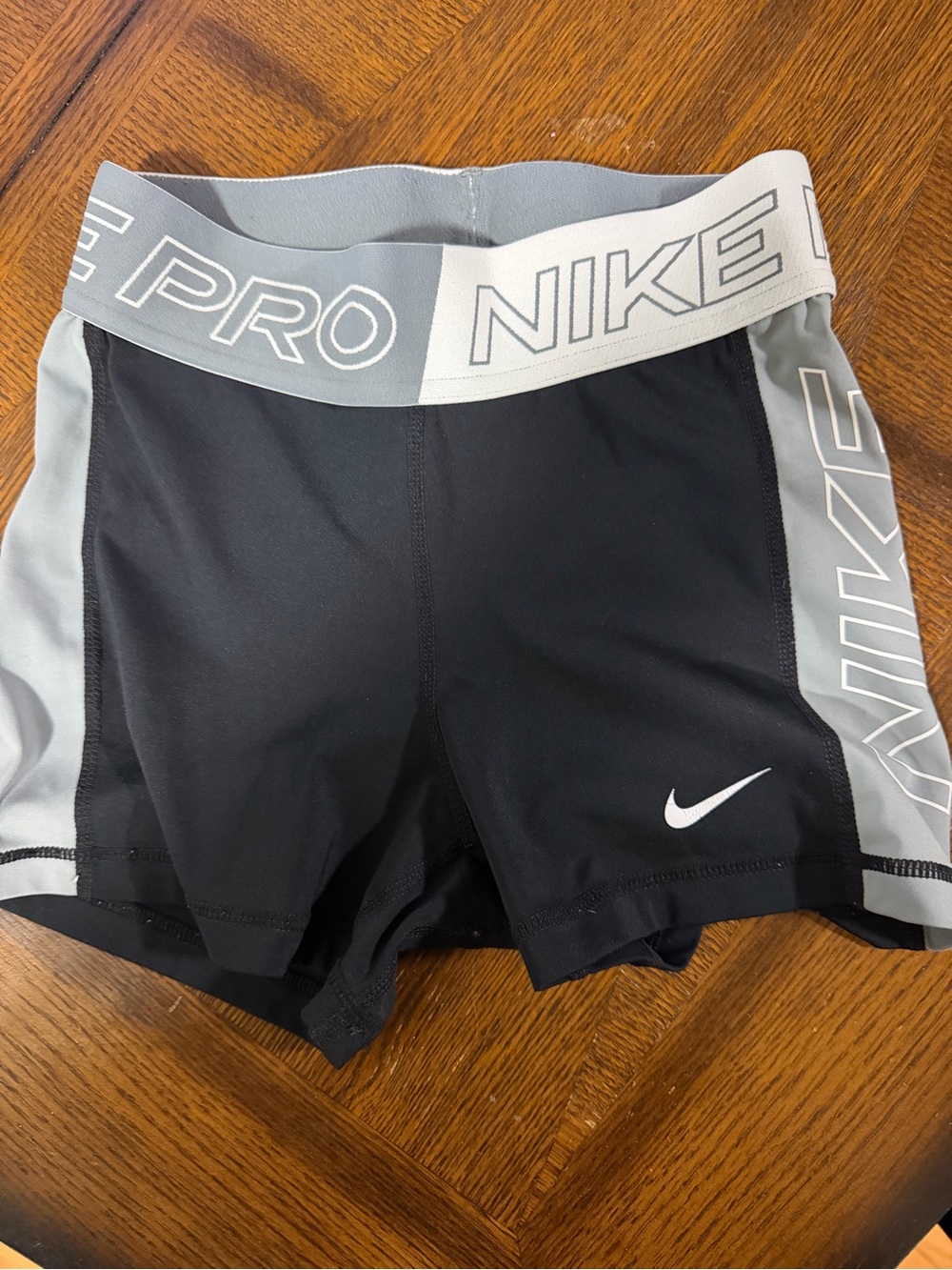 Nike Black & Gray Pro Dri-FIT Kids' Athletic Shorts